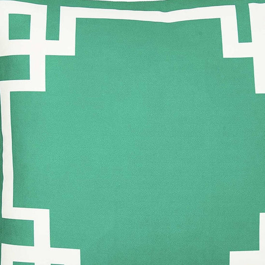 18" Green and White Geometric Throw Pillow Cover