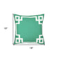 18" Green and White Geometric Throw Pillow Cover