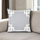 18" Light Grey And White Geometric Decorative Throw Pillow Cover