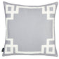 18" Light Grey And White Geometric Decorative Throw Pillow Cover