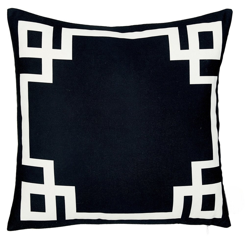 18" Black and White Throw Pillow Cover