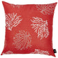 18" Red And White Fabric Throw Pillow Cover