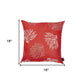 18" Red And White Fabric Throw Pillow Cover
