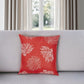 18" Red And White Fabric Throw Pillow Cover