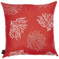 18" Red And White Fabric Throw Pillow Cover