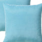 Set of Two 18" Aqua Blue Fabric Throw Pillow Covers