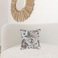 17" X 17" Pink and Ivory Floral Polyester Zippered Pillow Cover