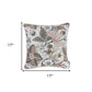 17" X 17" Pink and Ivory Floral Polyester Zippered Pillow Cover