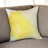 18" Green And Yellow Fabric Throw Pillow Cover