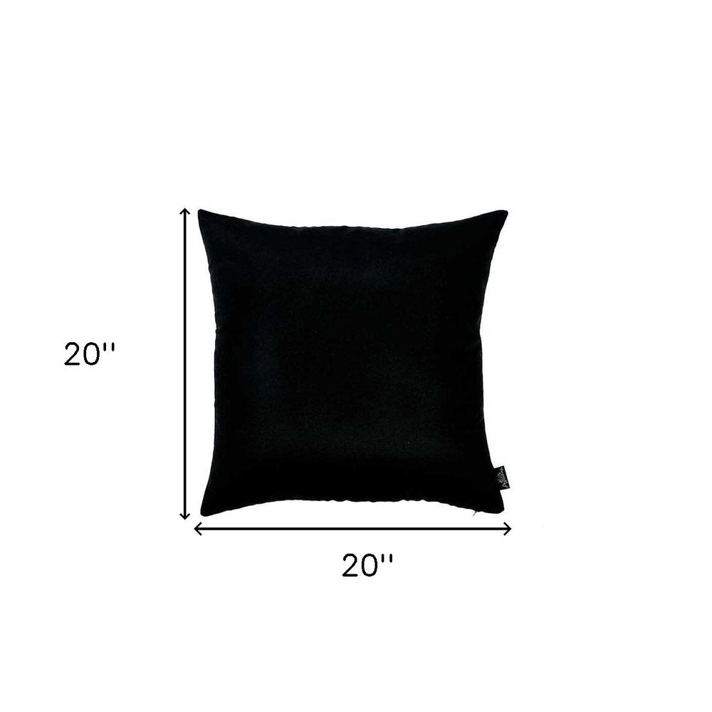 Set of Two 20" Black Throw Pillow Covers