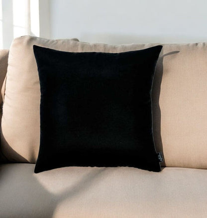 Set of Two 20" Black Throw Pillow Covers