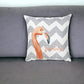 18" Gray and White Fabrc Throw Pillow Cover
