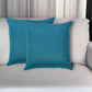 Set of Two 18" Teal Blue Brushed Twill Throw Pillow Covers