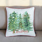 18" Green and White Christmas Tree Throw Pillow Cover