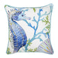 18" Blue And White Fabric Throw Pillow Cover