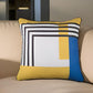 18" Yellow and White Fabrc Throw Pillow Cover