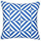 18" Blue And White Fabric Throw Pillow Cover