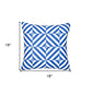 18" Blue And White Fabric Throw Pillow Cover