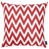 18"X18" Red Nautical Chevron Decorative Throw Pillow Cover Printed