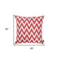 18"X18" Red Nautical Chevron Decorative Throw Pillow Cover Printed