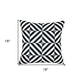 18" Black and White Geometric Throw Pillow Cover