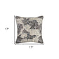 17" Taupe and White Throw Pillow Cover