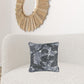 17"X 17" Grey Jacquard Leaf Decorative Throw Pillow Cover