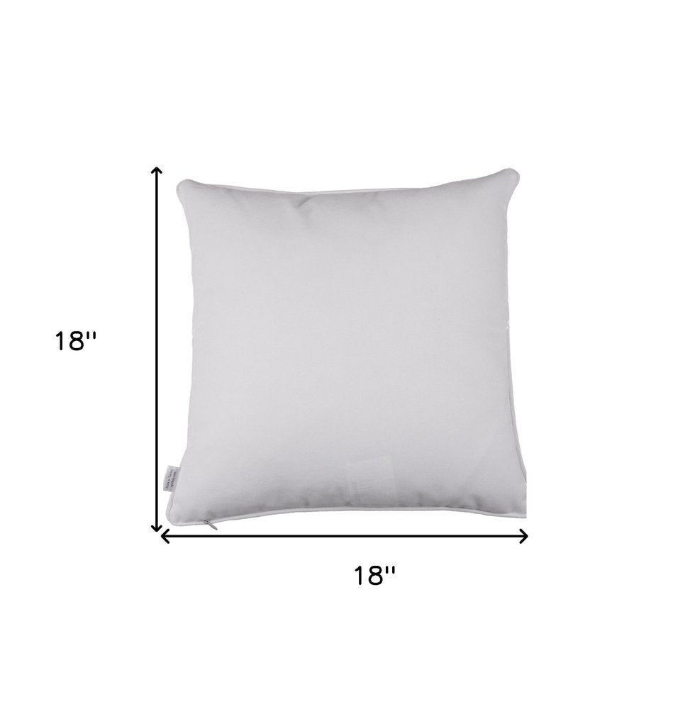 18" Blue Fabric Throw Pillow Cover