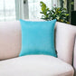 Set of Two 18" Aqua Fabric Throw Pillow Covers