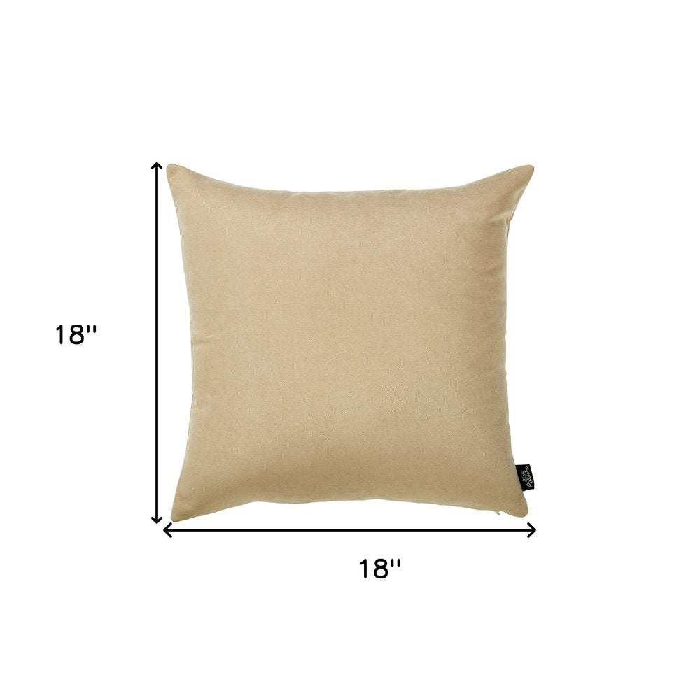 Set of Two 18" Beige Throw Pillow Covers