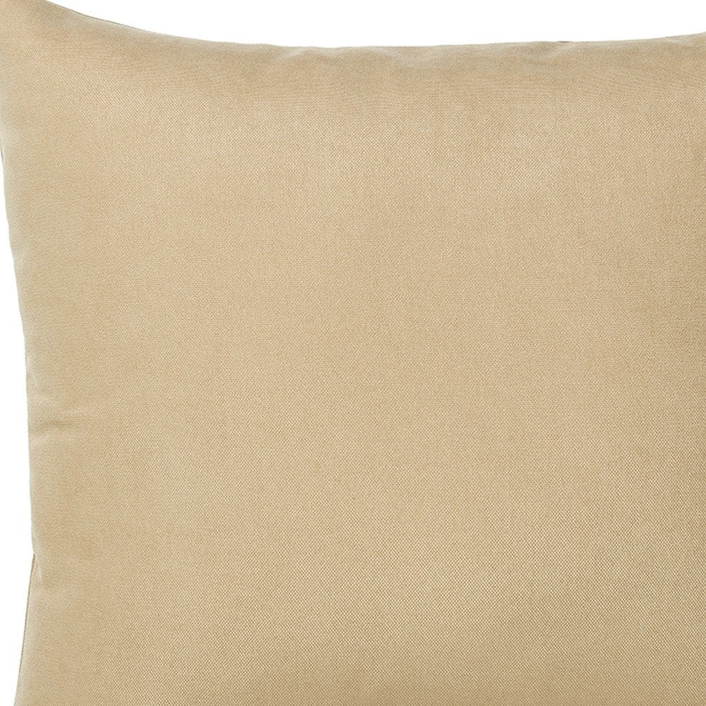 Set of Two 18" Beige Throw Pillow Covers