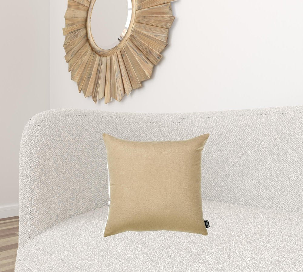 Set of Two 18" Beige Throw Pillow Covers