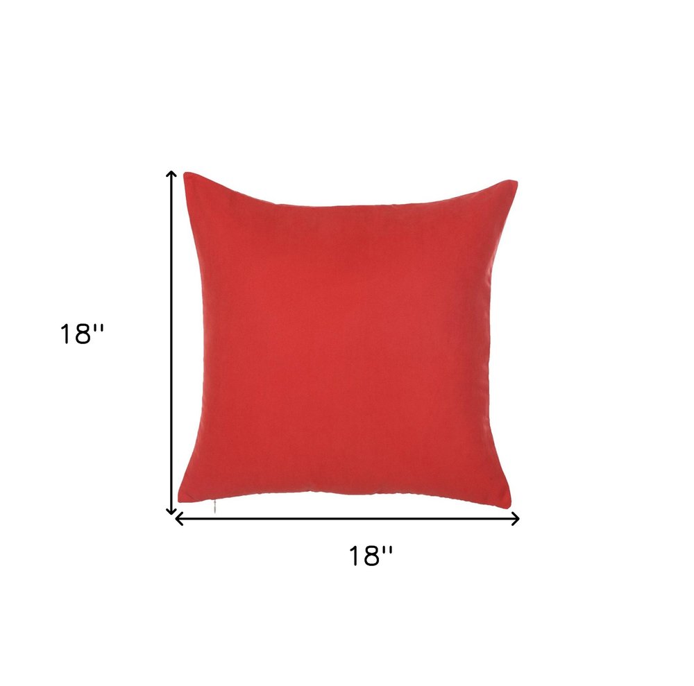 18" Red and Gold Fabrc Throw Pillow Cover