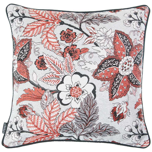 17"X 17" Multicolor Jacquard Forest Decorative Throw Pillow Cover