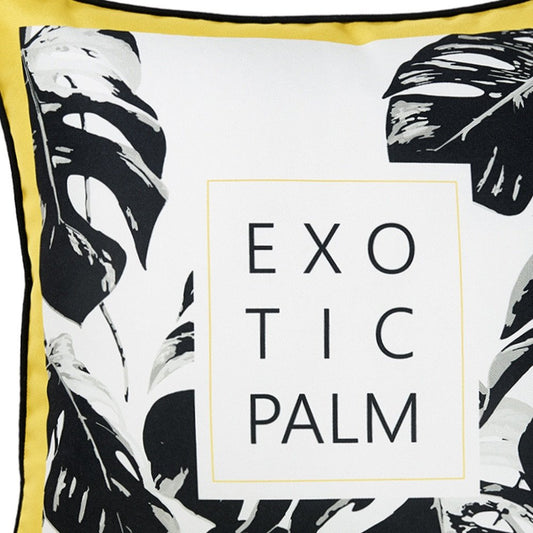 18" Black and White Fabrc Throw Pillow Cover