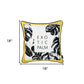 18" Black and White Fabrc Throw Pillow Cover