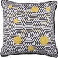 18"X18" Scandi Square Geo Printed Decorative Throw Pillow Cover