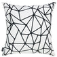 18" X 18" Black and White Polyester Pillow Cover