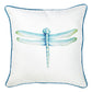 18" Blue and White Fabrc Throw Pillow Cover