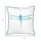 18" Blue and White Fabrc Throw Pillow Cover