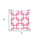 18" Pink And White Fabric Throw Pillow Cover