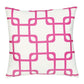 18" Pink And White Fabric Throw Pillow Cover