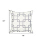 18" Gray and White Throw Pillow Cover