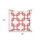 18" Red and White Throw Pillow Cover