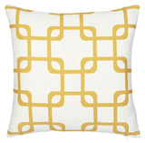 18" Yellow and White Throw Pillow Cover