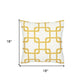 18" Yellow and White Throw Pillow Cover