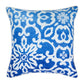 18" Blue and White Damask Throw Pillow Cover