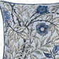 17" Beige And Blue Floral Fabric Throw Pillow Cover