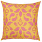 18"X18" Orange Ikat Decorative Throw Pillow Cover Printed