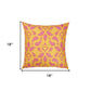 18"X18" Orange Ikat Decorative Throw Pillow Cover Printed